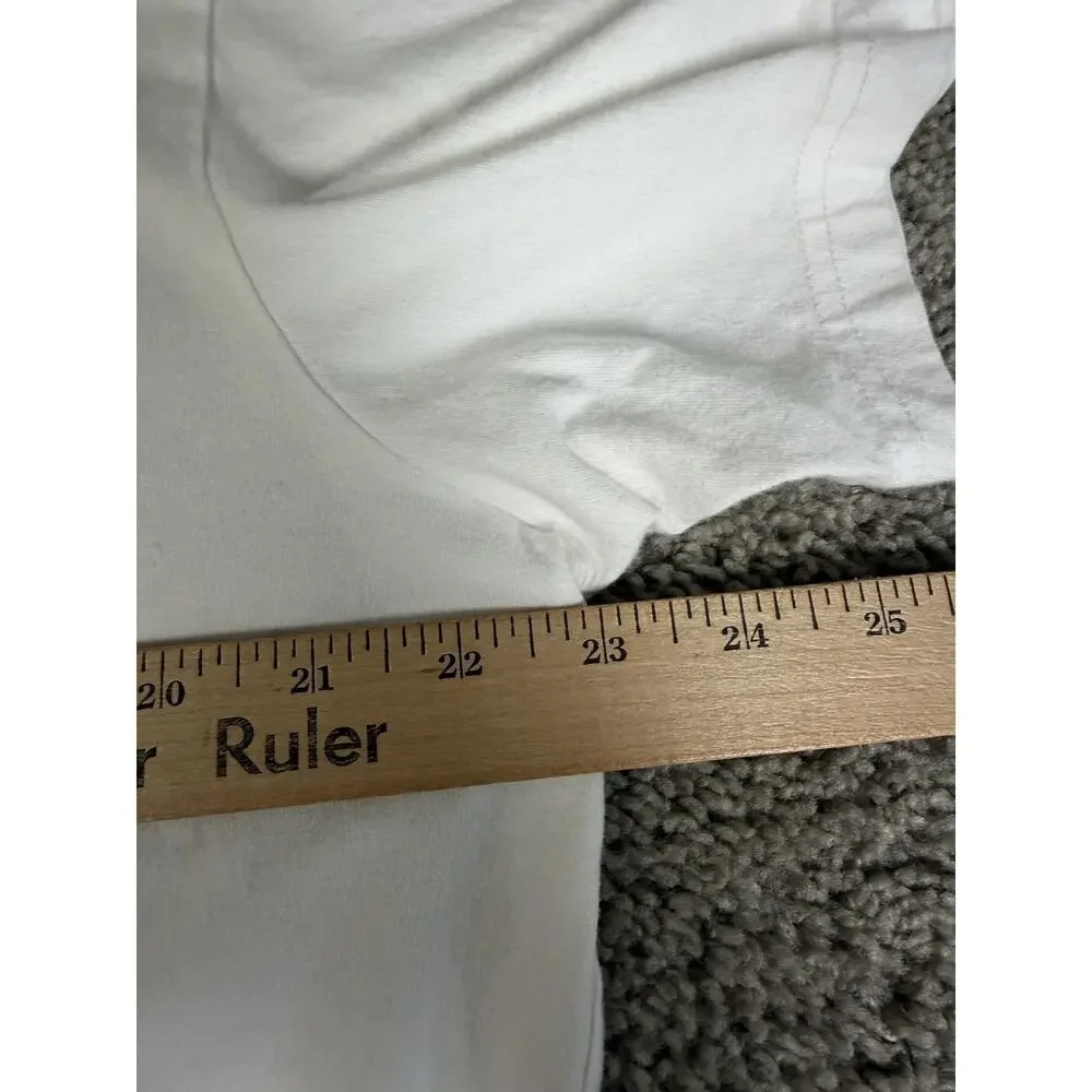 Tommy Hilfiger Shirt Mens XL White V-Neck Logo Cotton Jersey Classic Fit